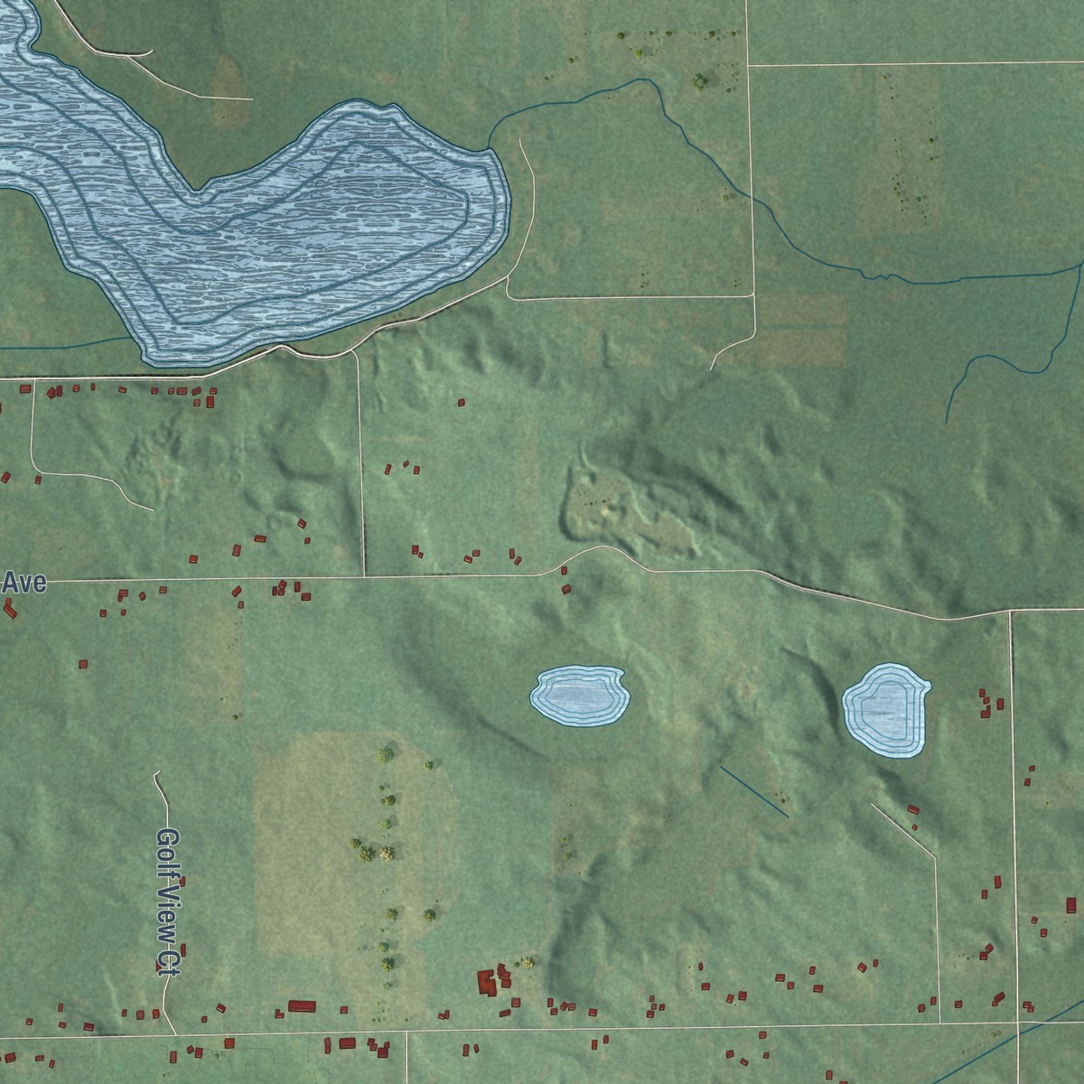 Second close-up of the map of Pine Grove, Michigan print showing more streets and buildings