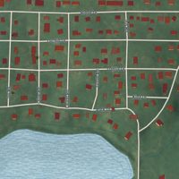 Second close-up of the map of Pine Lake, Georgia print showing more streets and buildings