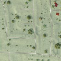 Second close-up of the map of Pine Lakes Addition, South Dakota print showing more streets and buildings