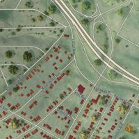 Second close-up of the map of Pine Lawn, Missouri print showing more streets and buildings