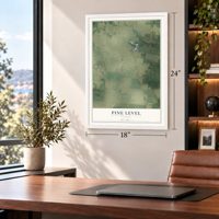Pine Level, Florida map, 18 x 24 inch print in a white frame in a home office