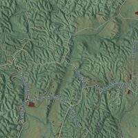 Second close-up of the map of Pine Log, Georgia print showing more streets and buildings