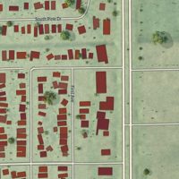 Second close-up of the map of Pine Manor, Florida print showing more streets and buildings
