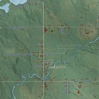 Second close-up of the map of Pine, Michigan print showing more streets and buildings