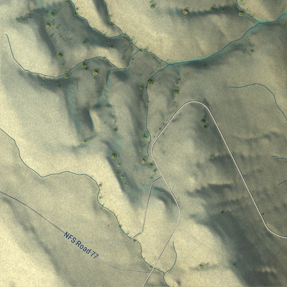 Second close-up of the map of Pine, Oregon print showing more streets and buildings