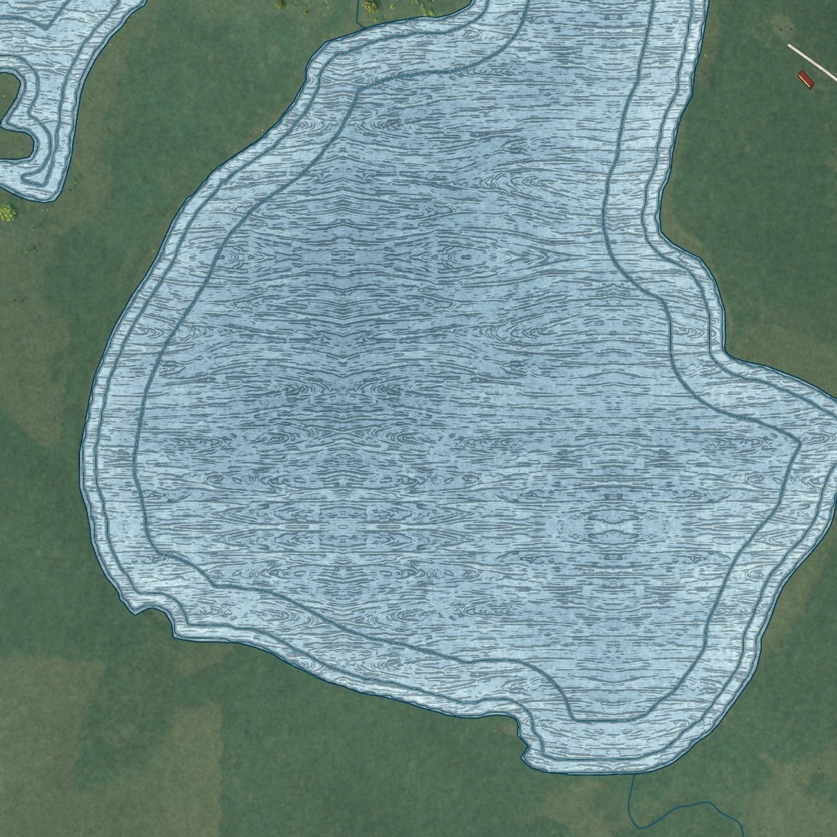 Second close-up of the map of Pine Point, Minnesota print showing more streets and buildings