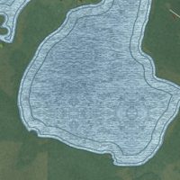 Second close-up of the map of Pine Point, Minnesota print showing more streets and buildings