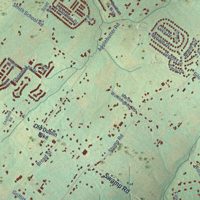 Second close-up of the map of Pine Run, Bucks County, Pennsylvania print showing more streets and buildings