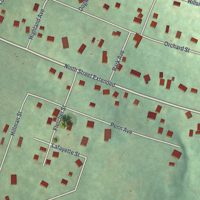 Second close-up of the map of Pine Run, Pennsylvania print showing more streets and buildings