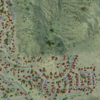 Second close-up of the map of Pine Valley, California print showing more streets and buildings