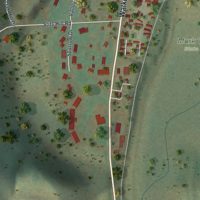 Second close-up of the map of Pine Valley, New York print showing more streets and buildings