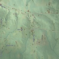 Second close-up of the map of Pine Valley, Wisconsin print showing more streets and buildings