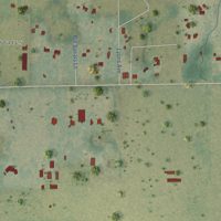 Second close-up of the map of Pinecrest, Hillsborough County, Florida print showing more streets and buildings