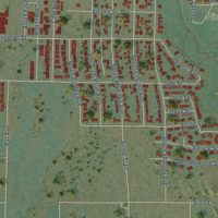 Second close-up of the map of Pinedale, Wyoming print showing more streets and buildings