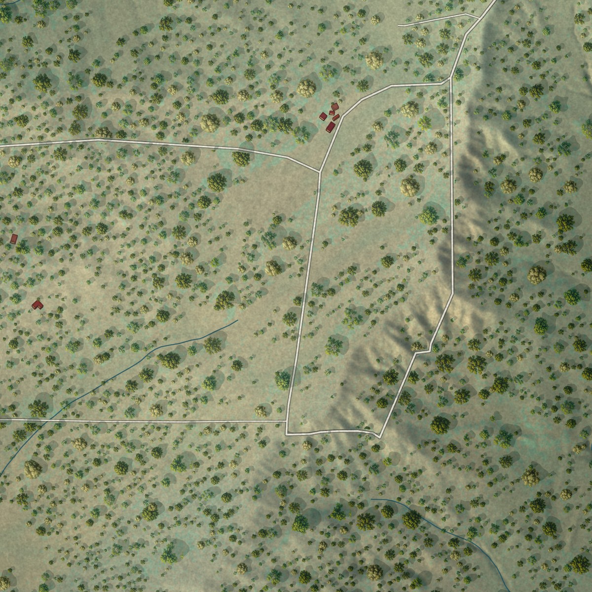 Second close-up of the map of Pinehaven, New Mexico print showing more streets and buildings