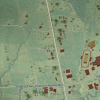 Second close-up of the map of Pineland, Texas print showing more streets and buildings