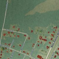 Second close-up of the map of Pinewood, South Carolina print showing more streets and buildings