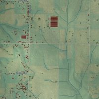 Second close-up of the map of Piney Chapel, Alabama print showing more streets and buildings