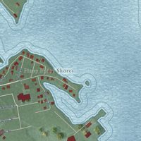 Second close-up of the map of Piney Point, Maryland print showing more streets and buildings