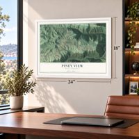 Piney View, West Virginia map, 18 x 24 inch print in a white frame in a home office
