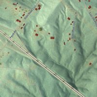 Second close-up of the map of Pinnacle, North Carolina print showing more streets and buildings