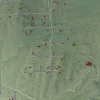 Second close-up of the map of Pioche, Nevada print showing more streets and buildings