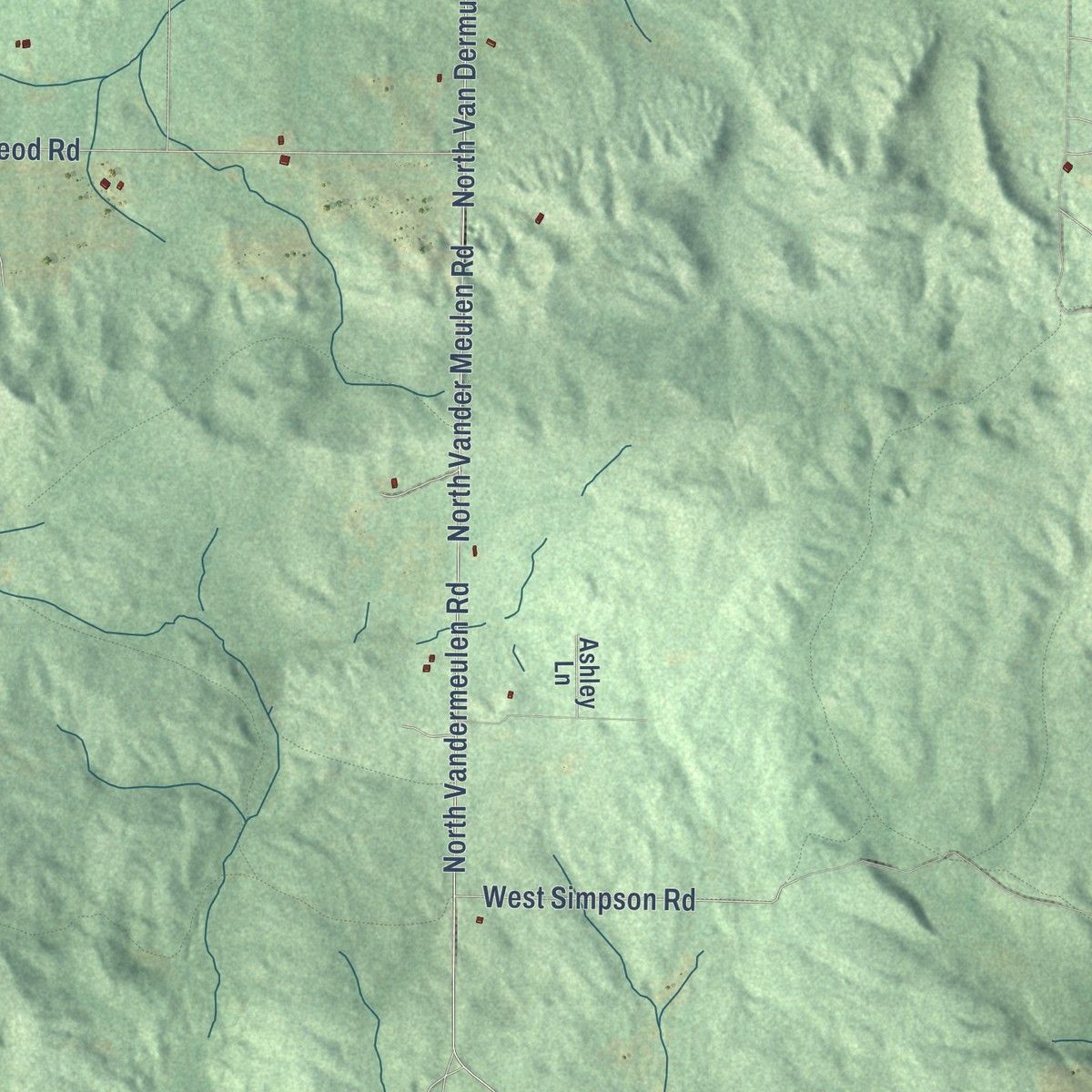 Second close-up of the map of Pioneer, Michigan print showing more streets and buildings