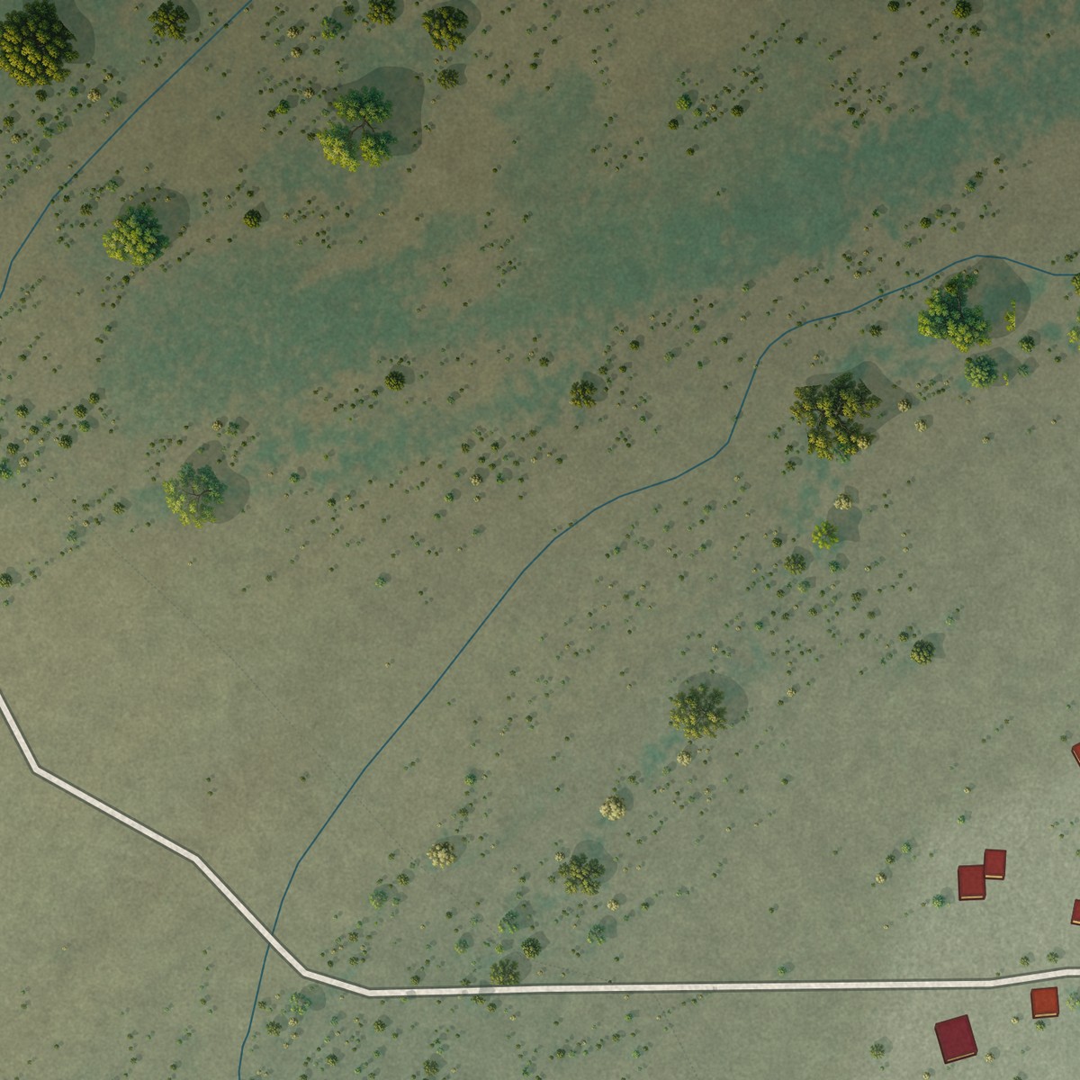 Second close-up of the map of Pisinemo, Arizona print showing more streets and buildings