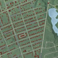 Second close-up of the map of Pitman, New Jersey print showing more streets and buildings