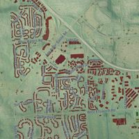 Second close-up of the map of Pittsfield, Michigan print showing more streets and buildings