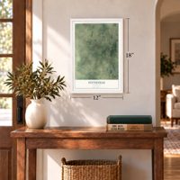 Pittsfield, Wisconsin map, 12 x 18 inch print in a white frame in an entryway