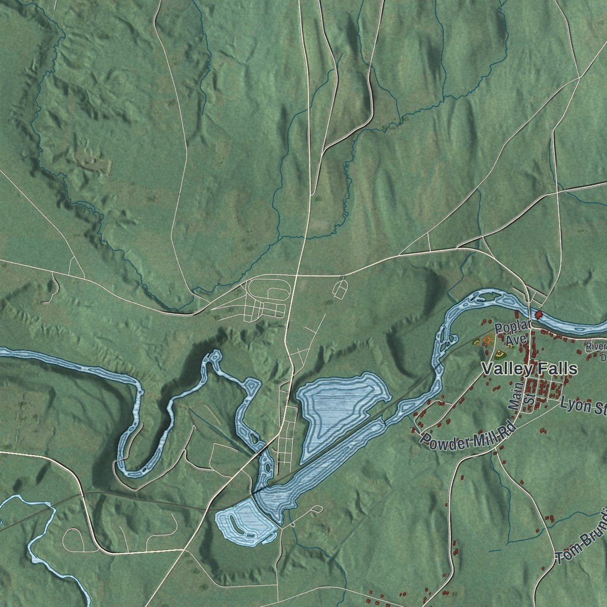Second close-up of the map of Pittstown, New York print showing more streets and buildings