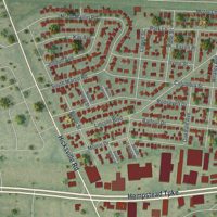 Second close-up of the map of Plainedge, New York print showing more streets and buildings