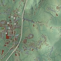 Second close-up of the map of Plainfield, Connecticut print showing more streets and buildings