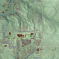 Second close-up of the map of Plainfield, Kent County, Michigan print showing more streets and buildings