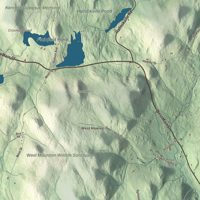 Close-up of the map of Plainfield, Massachusetts print showing terrain and local geography