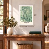 Plainfield, Massachusetts map, 12 x 18 inch print in a white frame in an entryway