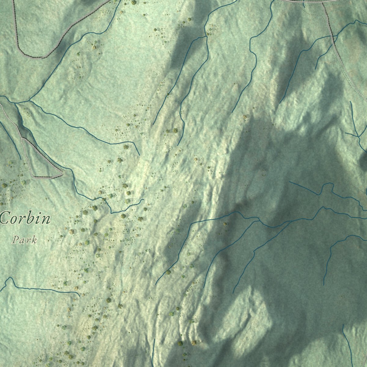 Second close-up of the map of Plainfield, New Hampshire print showing more streets and buildings