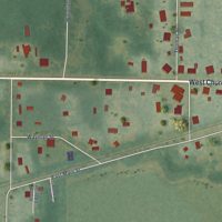 Second close-up of the map of Plains, Georgia print showing more streets and buildings