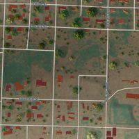 Second close-up of the map of Plains, Texas print showing more streets and buildings