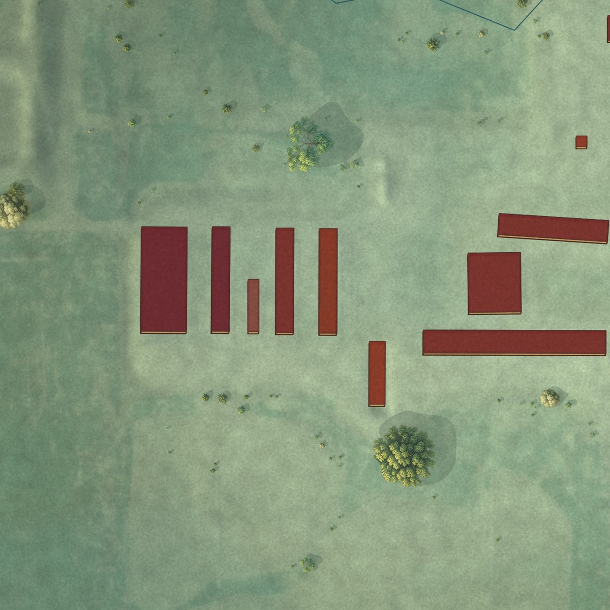 Second close-up of the map of Plainview Colony, South Dakota print showing more streets and buildings