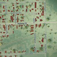 Second close-up of the map of Plainview, Nebraska print showing more streets and buildings