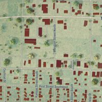Second close-up of the map of Plainville, Kansas print showing more streets and buildings