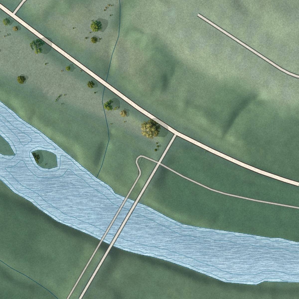 Second close-up of the map of Plainville, Ohio print showing more streets and buildings
