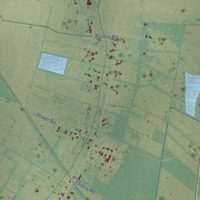 Second close-up of the map of Plaisance, Louisiana print showing more streets and buildings