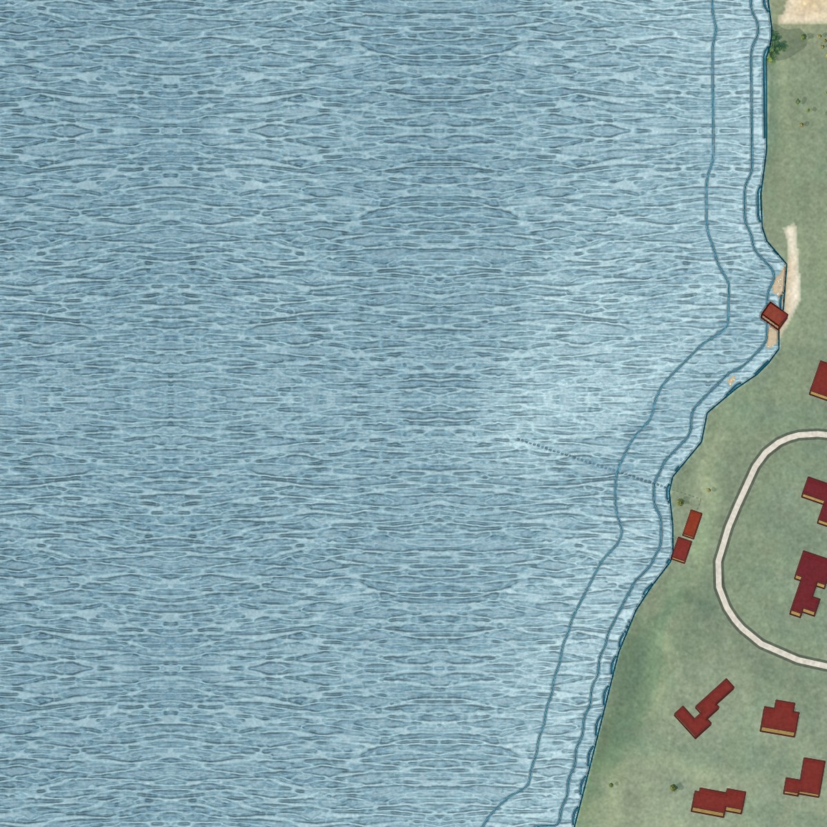 Second close-up of the map of Plandome, New York print showing more streets and buildings