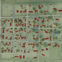 Second close-up of the map of Plankinton, South Dakota print showing more streets and buildings