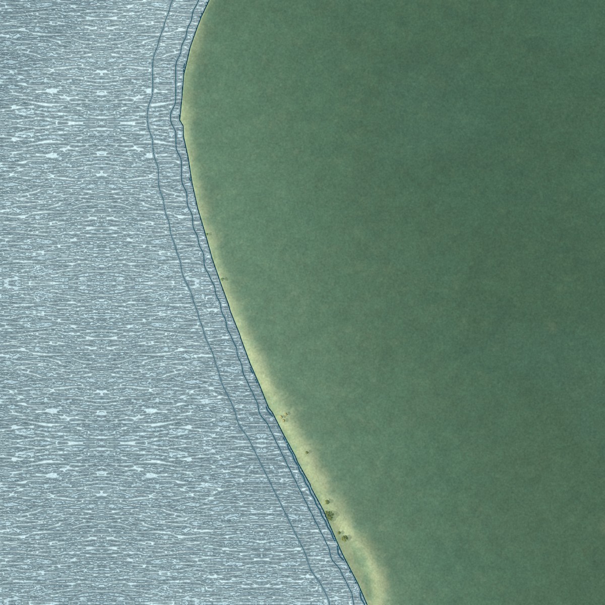 Second close-up of the map of Plantation Island, Florida print showing more streets and buildings