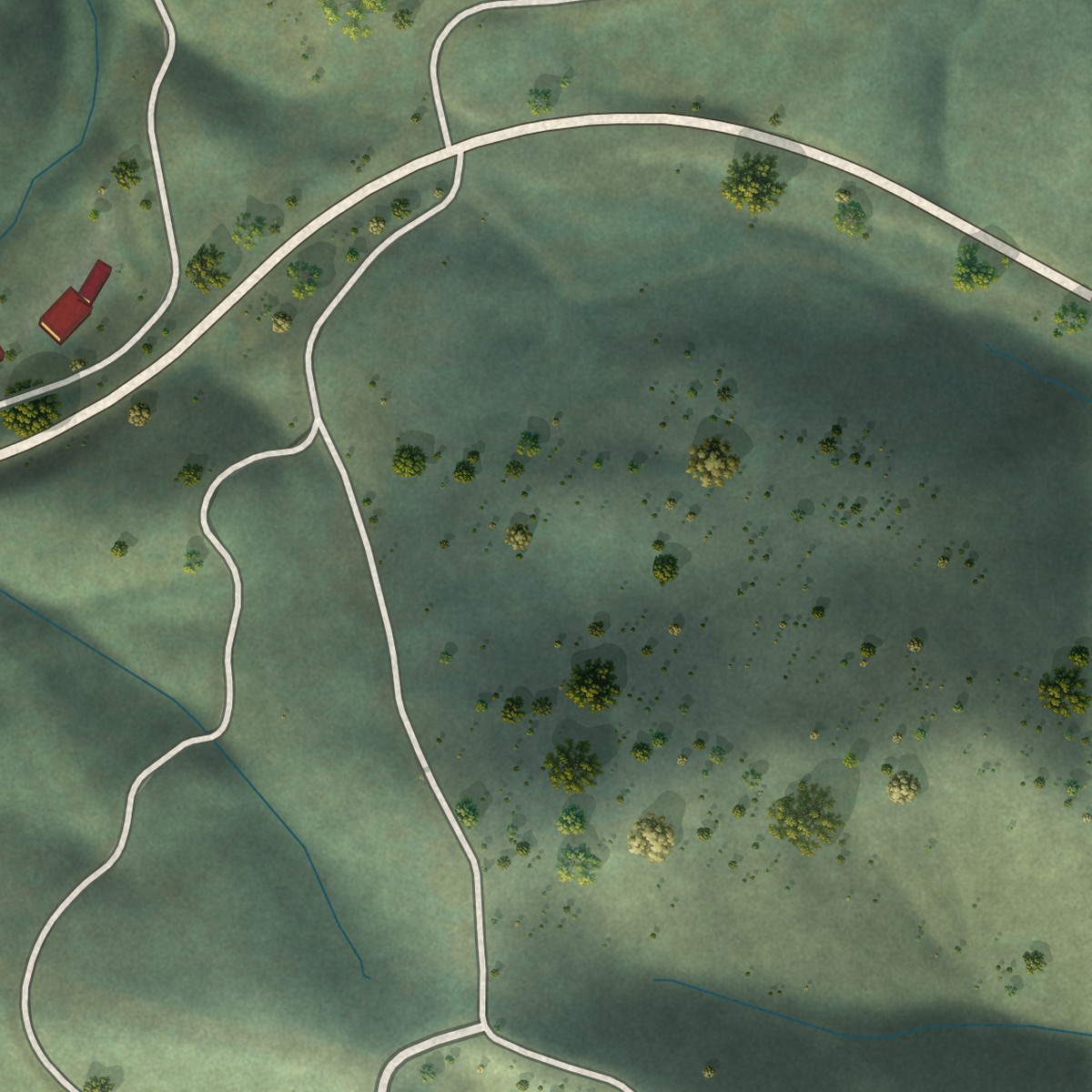 Second close-up of the map of Platina, California print showing more streets and buildings