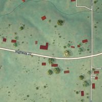Second close-up of the map of Plato, Missouri print showing more streets and buildings